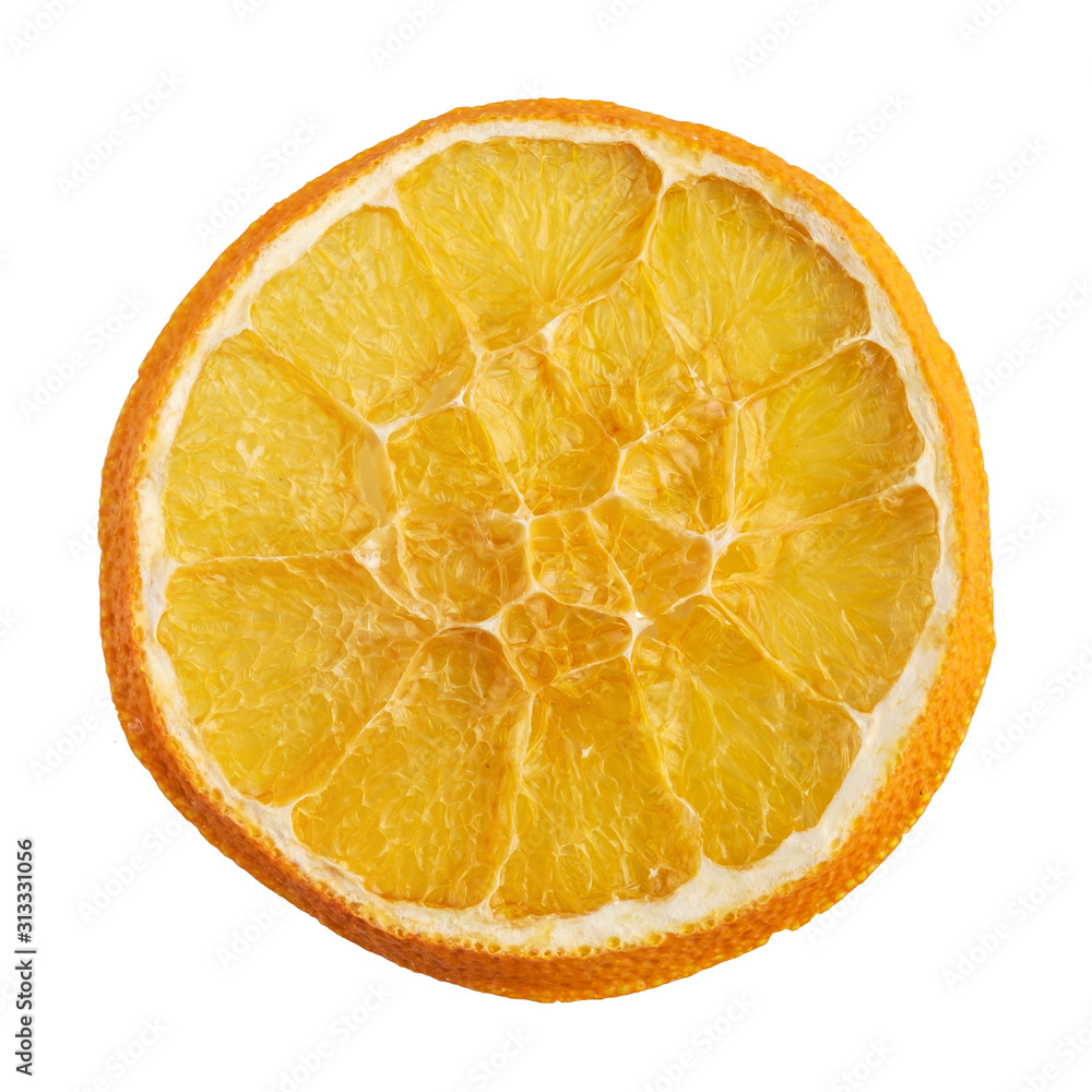 dried orange slices isolated on white background. Top view dried orange slices isolated on white background. Top view