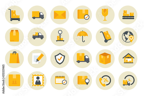 bundle of delivery service icons vector illustration design