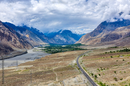 Karakoram Highway and Skardu Side Road in northern Pakistan, taken in August 2019