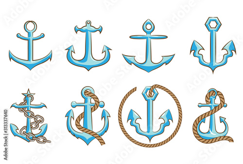 anchor vector set collection graphic clipart design