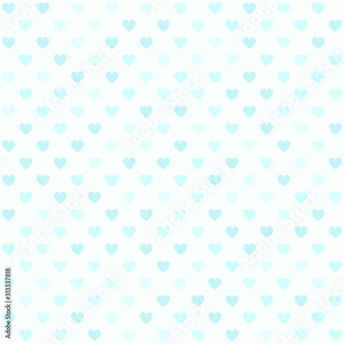 Cyan heart pattern. Seamless vector background