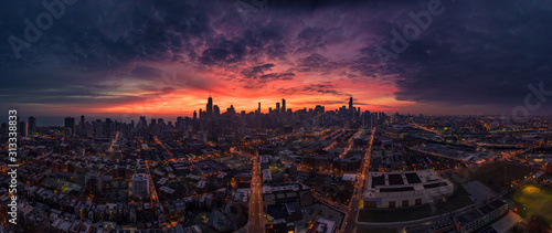 Chicago Aerial panorama from west