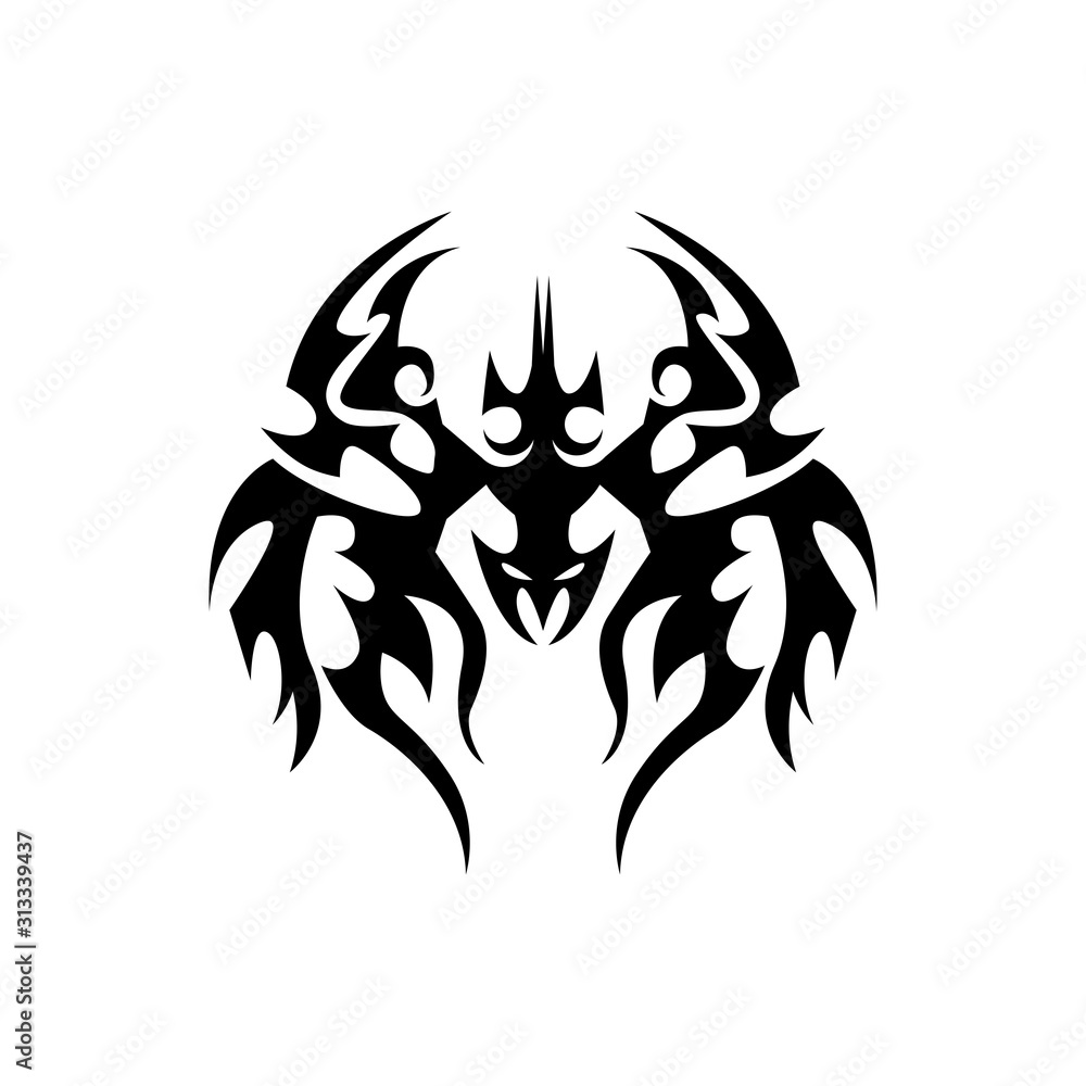 Abstract Tribal Spiders vector image. Tattoo tribal vector design