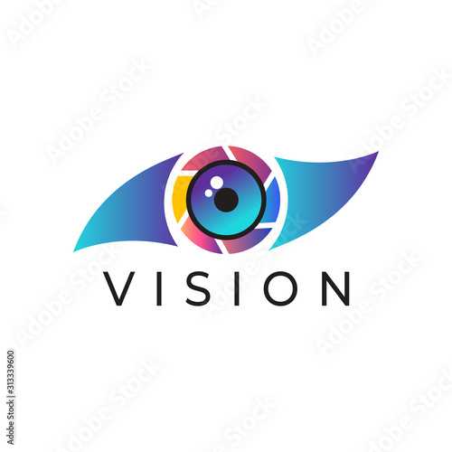 Eye vision icon logo vector illustration