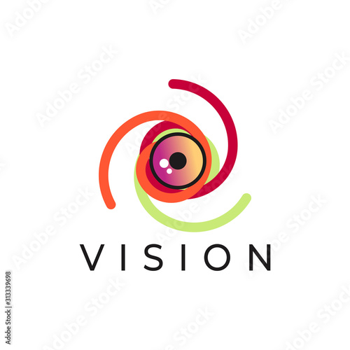 Eye vision icon logo vector illustration