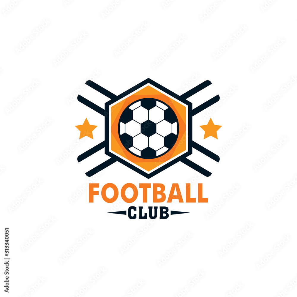 Obraz premium Football badge logo template design, soccer team, vector illustration