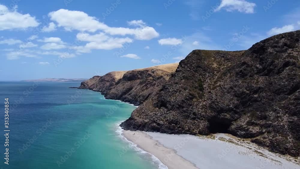 Panoramic aerial view of the cliff side at Rapid Bay at 2x Speed Panoramic aerial view of the cliff side at Rapid Bay at 2x Speed