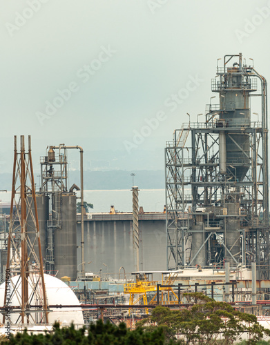 mixing towers in a Chemical plant © peter