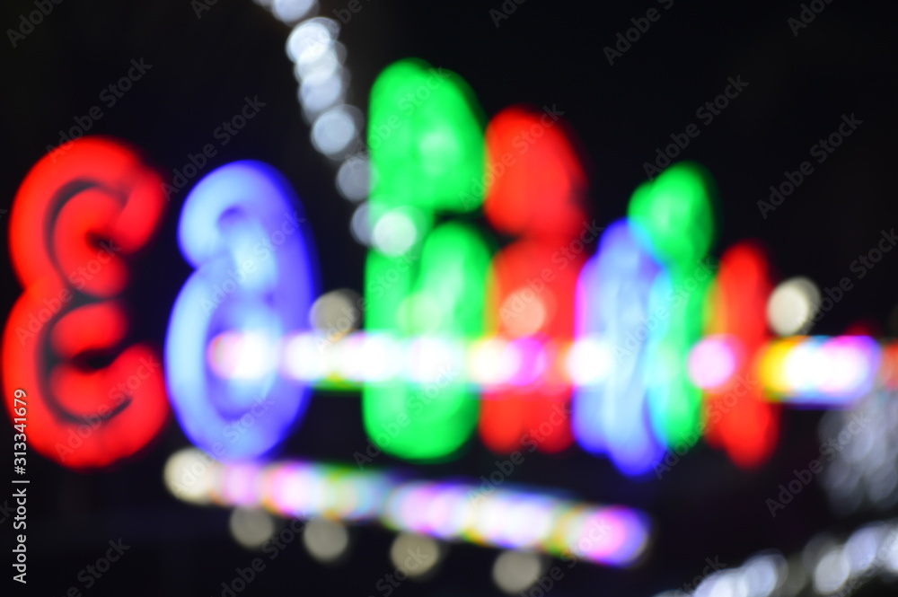 Bokeh of colorful lights in the garden at night Bokeh of colorful lights in the garden at night