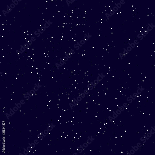 Star sky seamless pattern. Universe night background. Galaxy repeated design.