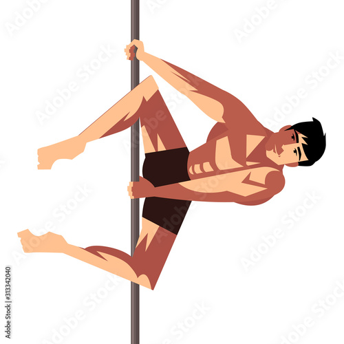pole dance man genie figure