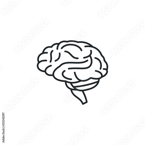 Brain, mind or intelligence icon template color editable. Brain symbol vector sign isolated on white background illustration for graphic and web design.