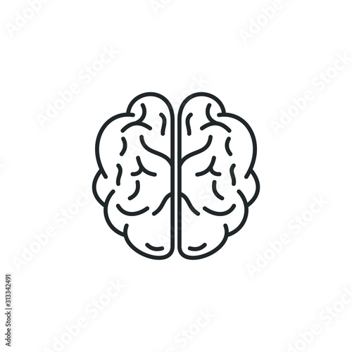 Brain, mind or intelligence icon template color editable. Brain symbol vector sign isolated on white background illustration for graphic and web design.