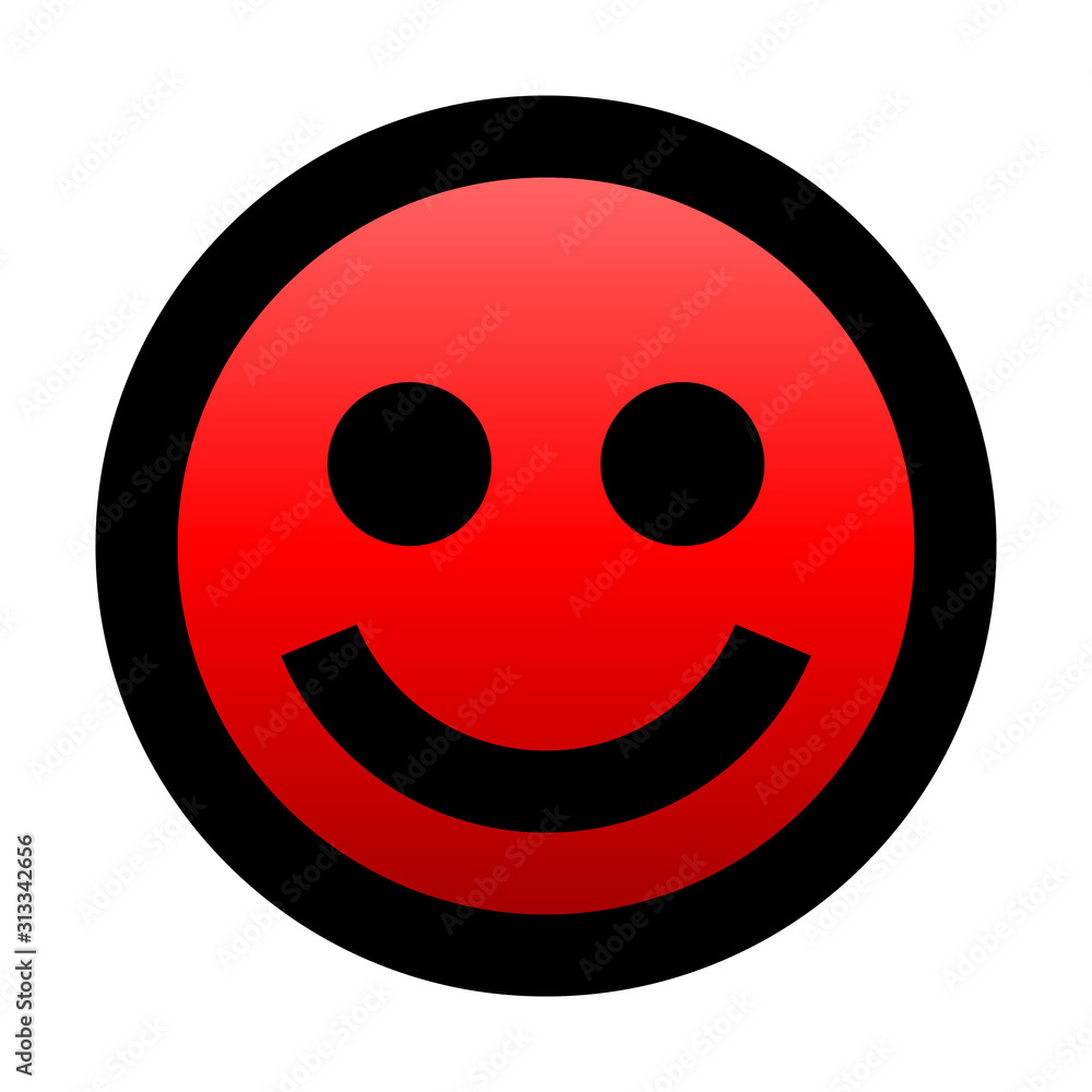 Smiley - smiling - black outline, red gradient theme - vector Smiley - smiling - black outline, red gradient theme - vector