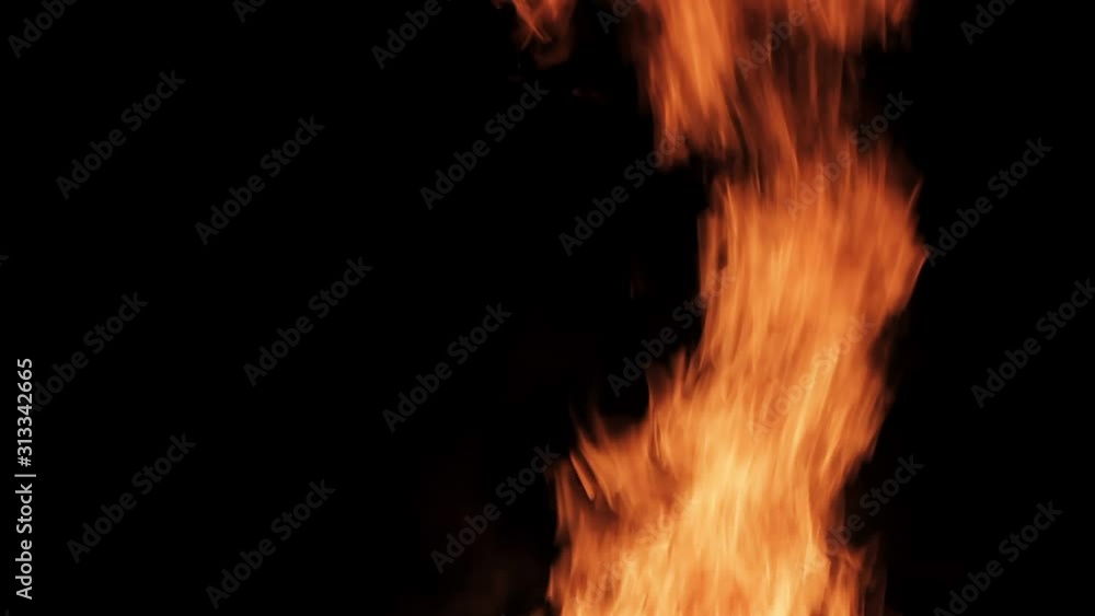 Real fire isolated on black background Full HD Video Real fire isolated on black background Full HD Video
