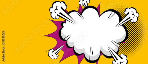 cloud explosion pop art style icon vector illustration design