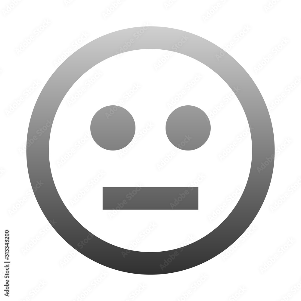 Fototapeta premium Smiley - neutral - gray outline gradient theme - vector