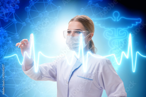 Woman doctor in telemedicine futuristic concept