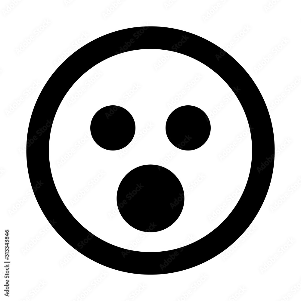 Smiley - shocked - black outline theme - vector Smiley - shocked - black outline theme - vector