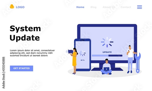 System Update Vector Illustration Concept , Suitable for web landing page, ui, mobile app, editorial design, flyer, banner, and other related occasion