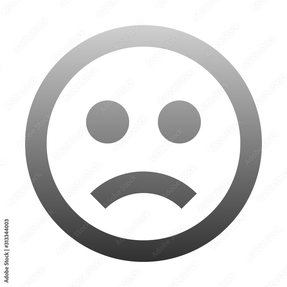 Smiley - sad - gray outline theme - vector Smiley - sad - gray outline theme - vector