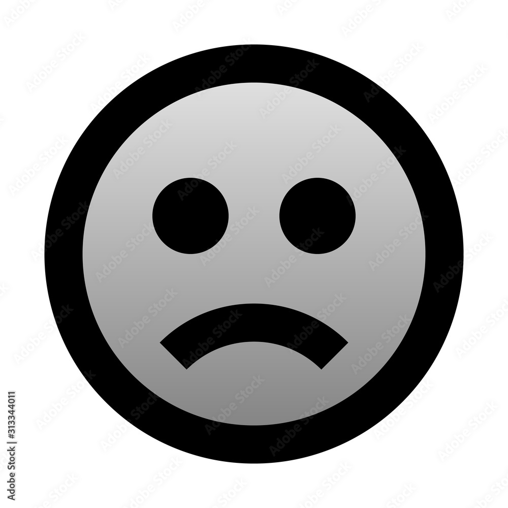 Smiley - sad - black outline, gray theme - vector Smiley - sad - black outline, gray theme - vector