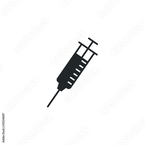 Injections and medicines Vaccine and syringe icon template color editable. Medical,medicine symbol vector sign isolated on white background illustration for graphic and web design.