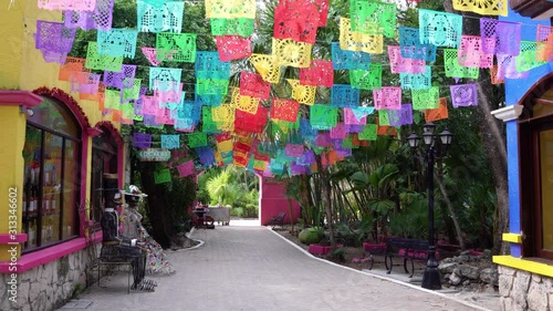 streets of chankanaab beach park in cozumel mexico photo