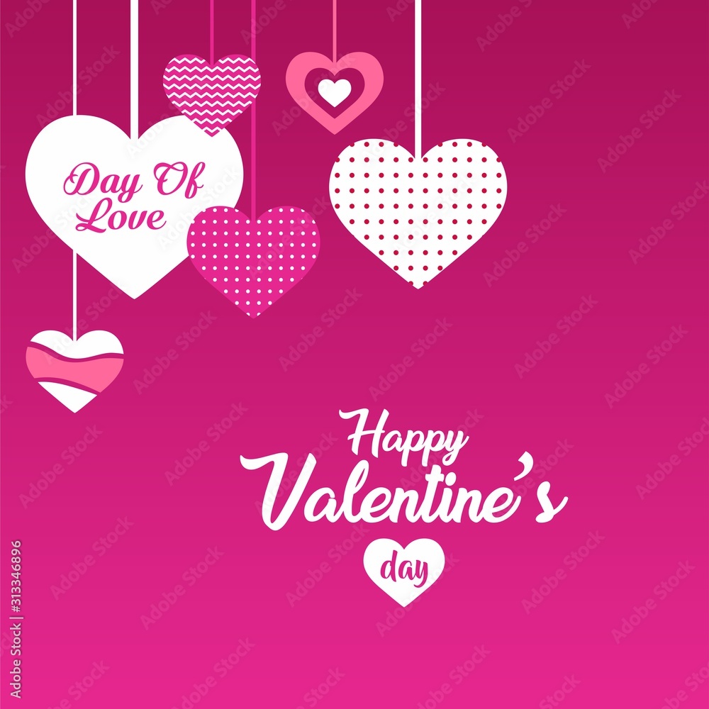 Valentine's Day Greetings Vector Template