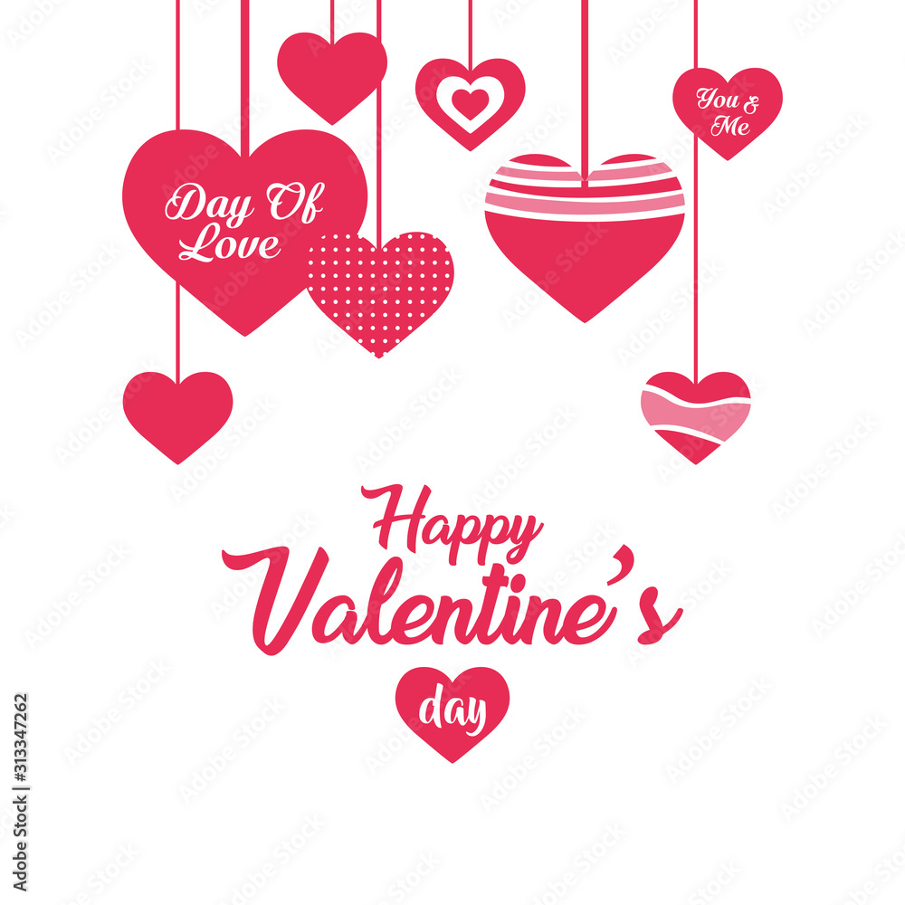 Valentine's Day Greetings With Heart Vector Template