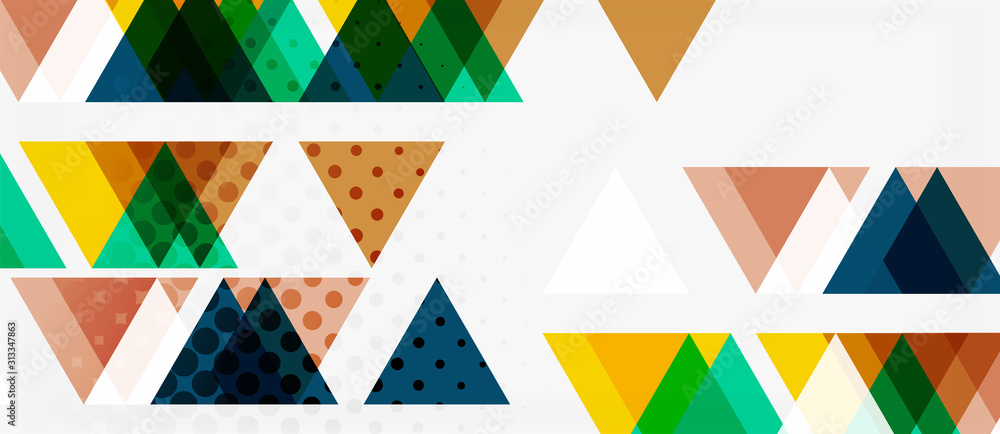 Vector triangle geometric abstract composition background. Retro vector illustration. Ornament illustration