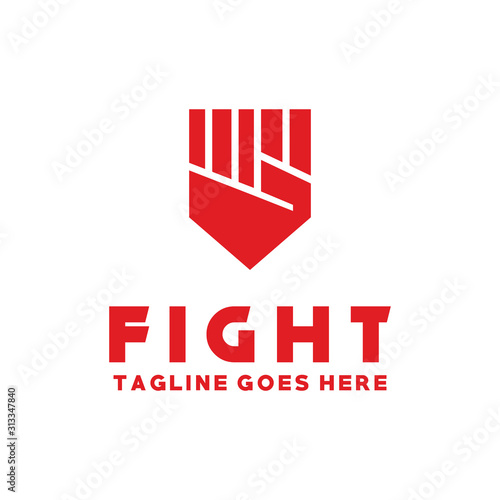 Fight Logo Design. Kickboxing And Boxing Symbol. Fighter Icon For Company And Business