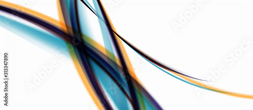 Line wave art illustration on light backdrop. Vector abstract design banner template. Business template © antishock
