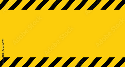 Black and yellow line striped. Caution tape. Blank warning background. Vector illustration