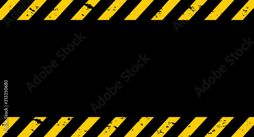 Black and yellow line striped. Under Construction grunge background. Vector illustration