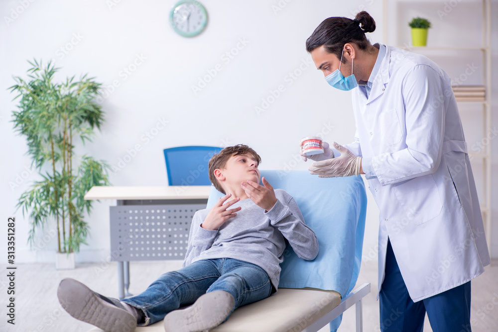 Young boy visiting doctor in hospital Young boy visiting doctor in hospital