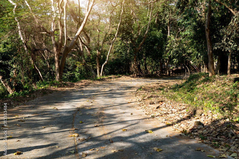 Concrete road paths on hillsides at Wat Khao Phrabat, Ban Laeng, Mueang Rayong District, Rayong Thailand. Concrete road paths on hillsides at Wat Khao Phrabat, Ban Laeng, Mueang Rayong District, Rayong Thailand.