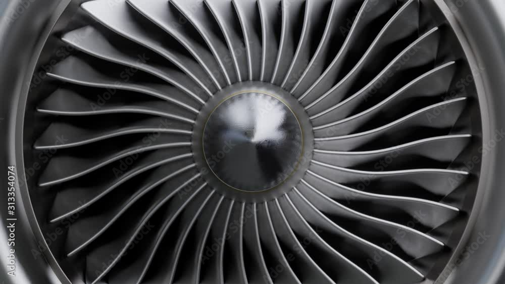 Front View for jet engine,3D rendering Stock Video | Adobe Stock