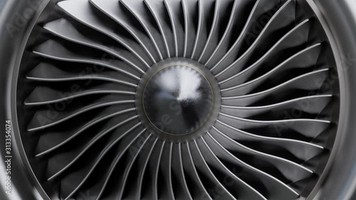 Front View for jet engine,3D rendering photo