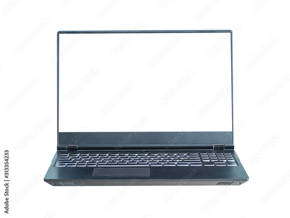 Laptop white background with white copy spec the screen, Technology concept. Laptop white background with white copy spec the screen, Technology concept.