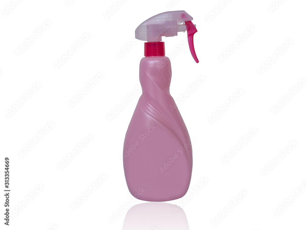 Pink glossy plastic tube for lotion on white background Pink glossy plastic tube for lotion on white background