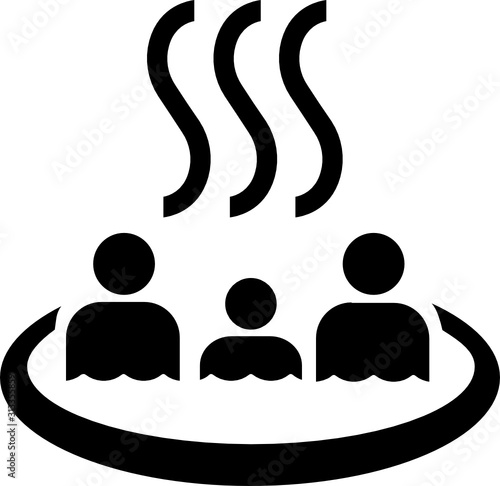 (SVG) hot spring,onsen,bath icon illustration