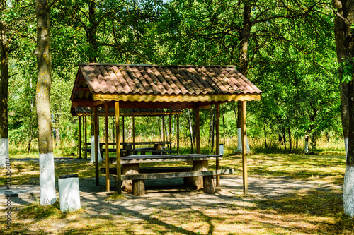 Picnic place in a park on summer