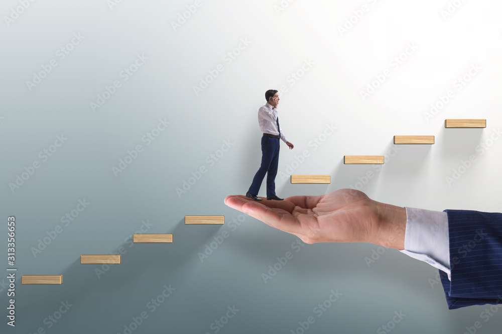 Career ladder concept with businessman Career ladder concept with businessman