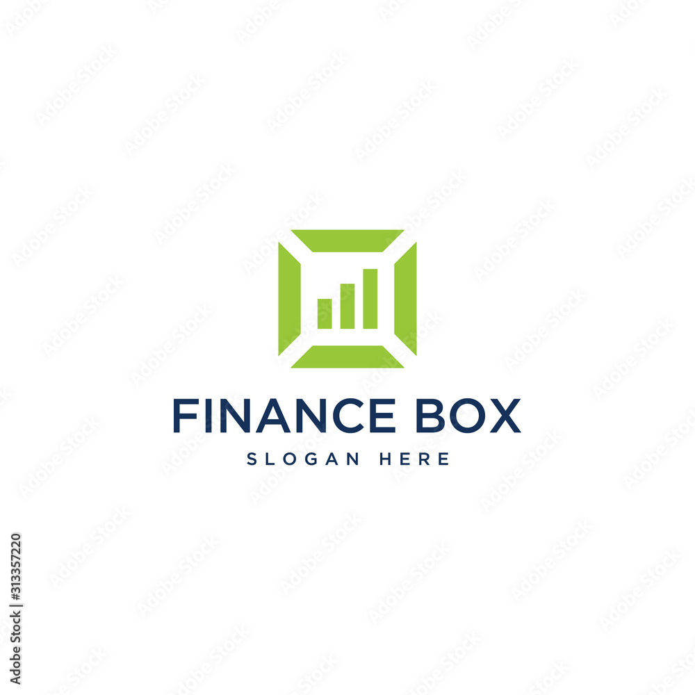 financial logo design or box with bar charts financial logo design or box with bar charts