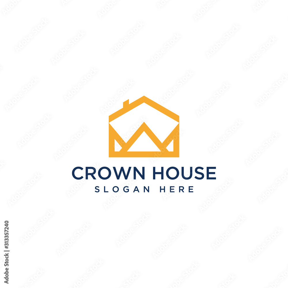 logo design housing or a house with a crown logo design housing or a house with a crown