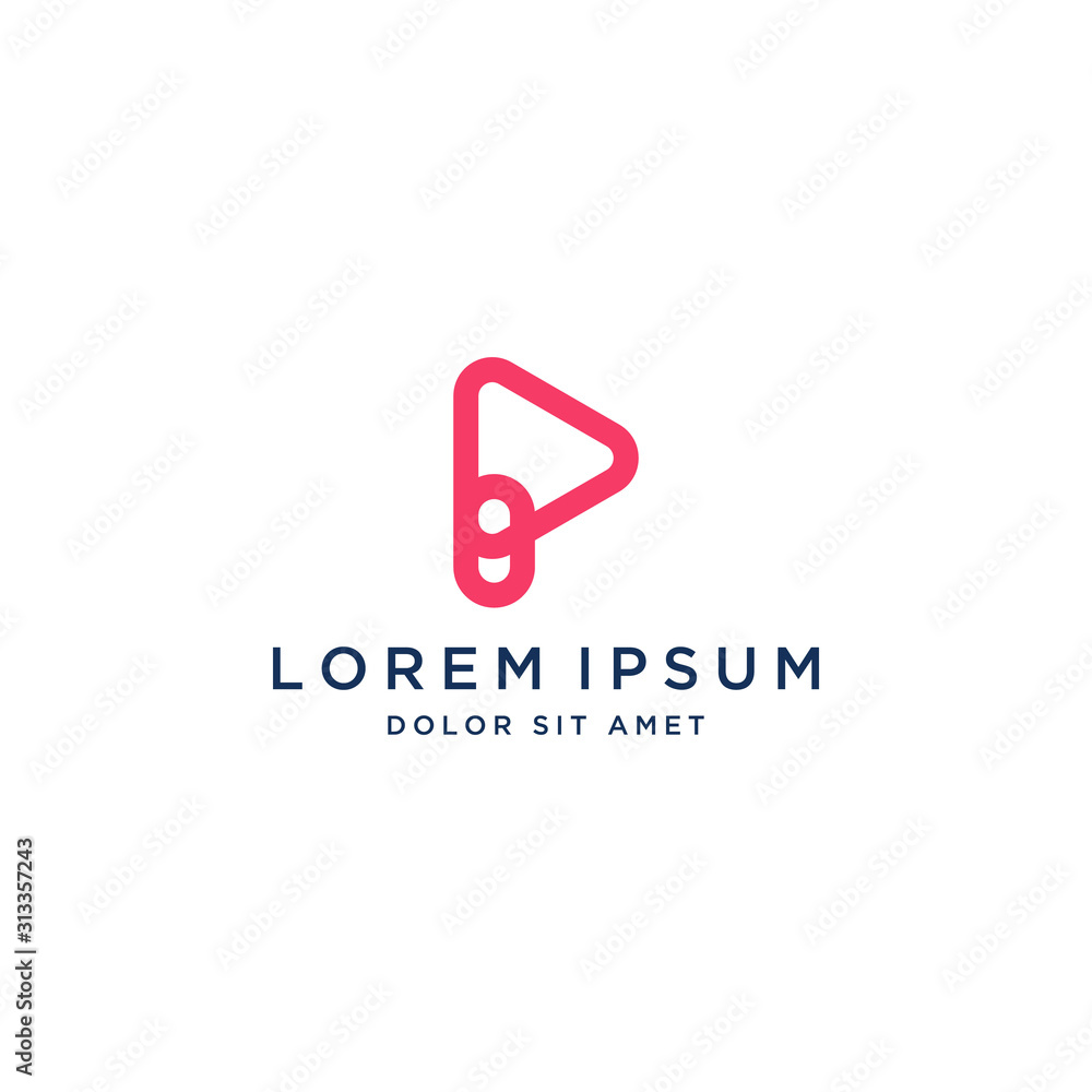 technology design logo, or monogram or initials P with a triangle technology design logo, or monogram or initials P with a triangle