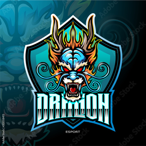 Dragon head esport logo design