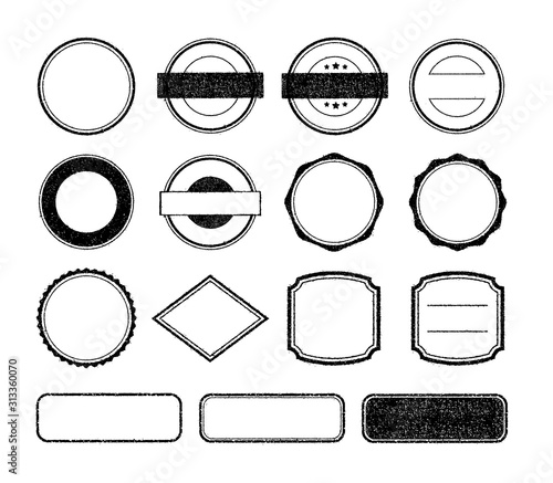 Vector rubber stamp template illustration set (no text/ text space) / color black