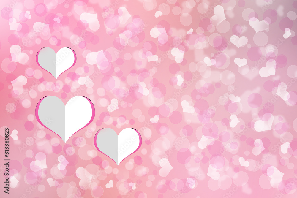 Valentine's day abstract pink background with hearts